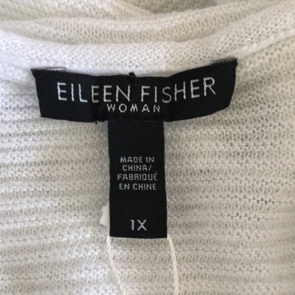 Eileen Fisher Organic Linen Bateau Neck Box Sweater Top - Picture 5 of 7